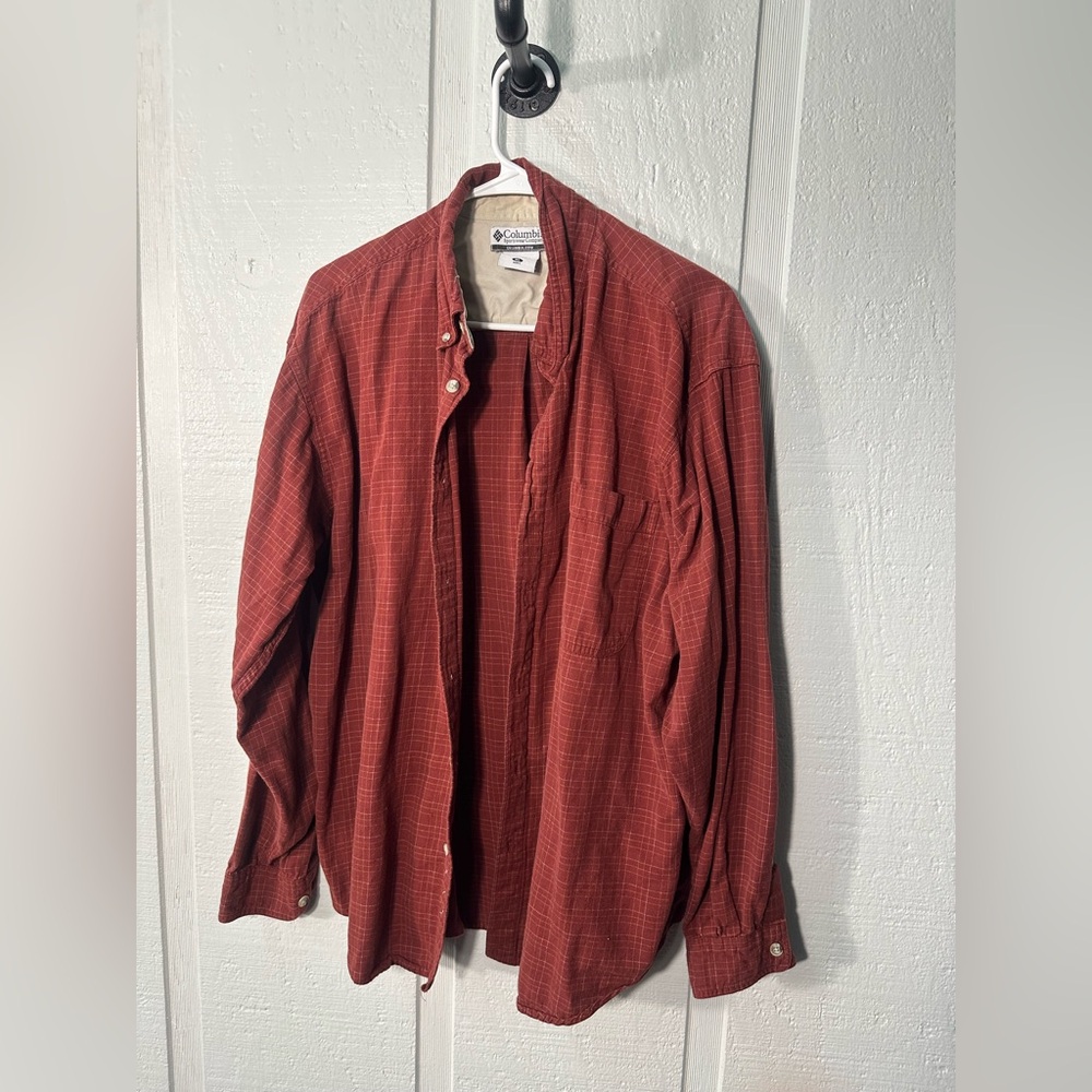 Columbia Men’s Brown Button Down Shirt Size XL EUC